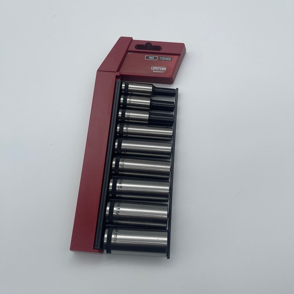 Craftsman 9-Piece SAE Deep Socket Set with Storage Rack - 935466